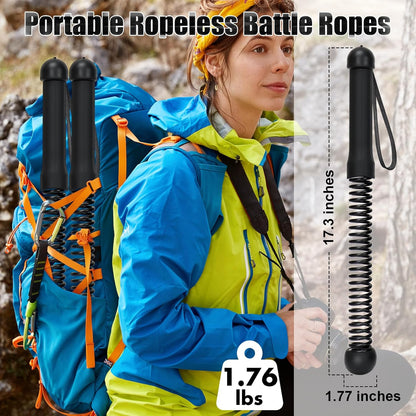Upgrade Weighted Ropeless Battle Ropes, 2PCS Cordless Battle Rope for Home Gym, HIIT, Strength, Quiet Portable Training Rope, Workout Ropes Versatile Fitness Equipment for Men Women