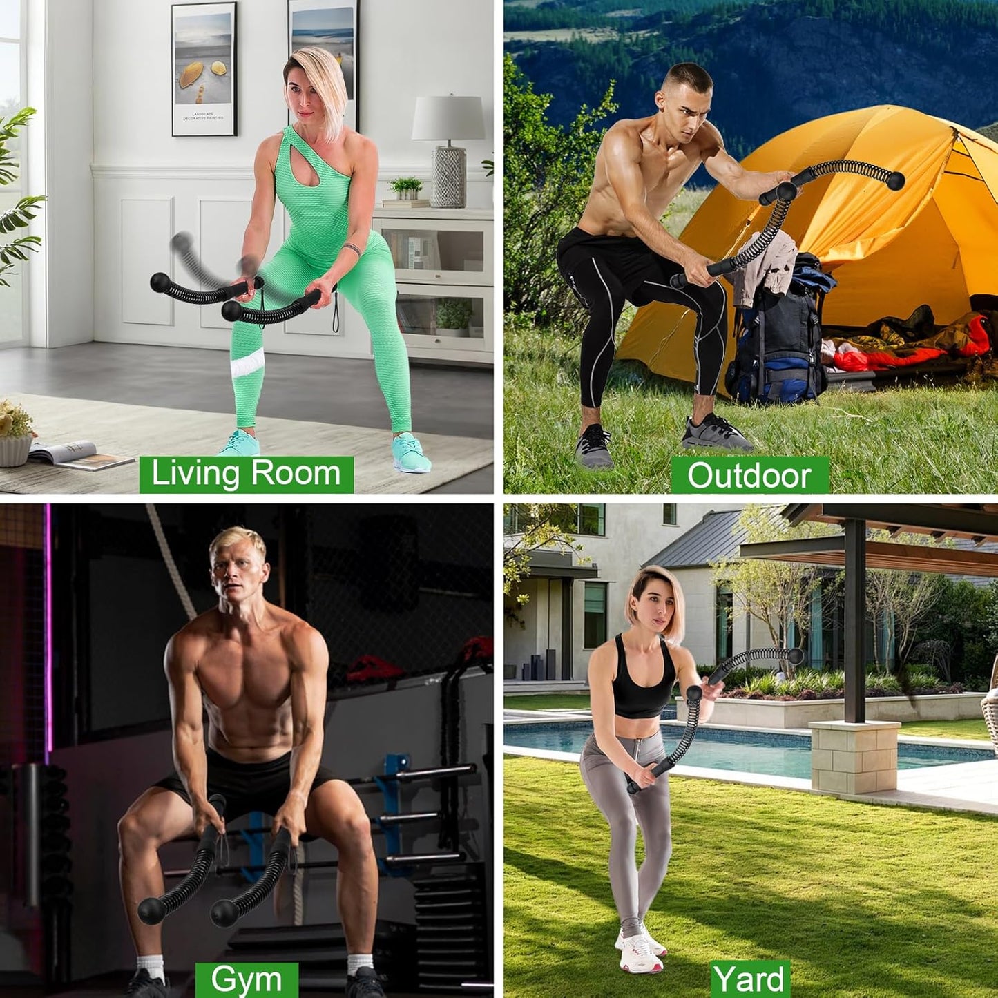 Upgrade Weighted Ropeless Battle Ropes, 2PCS Cordless Battle Rope for Home Gym, HIIT, Strength, Quiet Portable Training Rope, Workout Ropes Versatile Fitness Equipment for Men Women